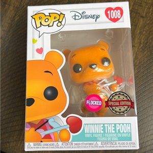 Flocked Winnie The Pooh Valentines Funko Pop
